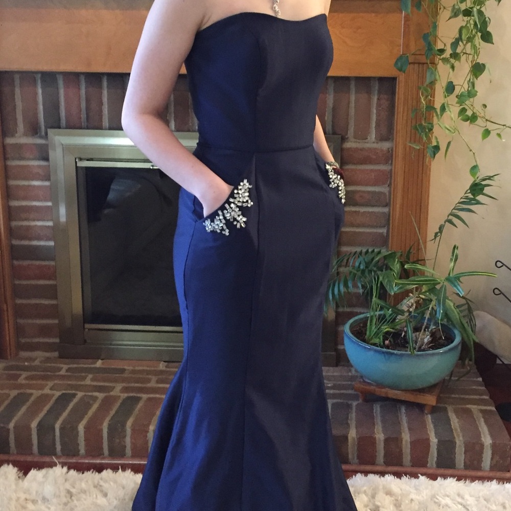 Strapless Gown with Pockets